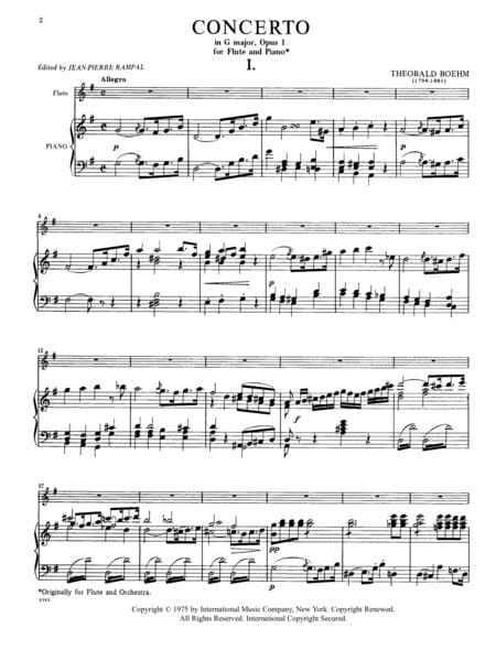 Concerto in G Major, Opus 1 協奏曲 大調作品 長笛 (含鋼琴伴奏) 國際版 | 小雅音樂 Hsiaoya Music