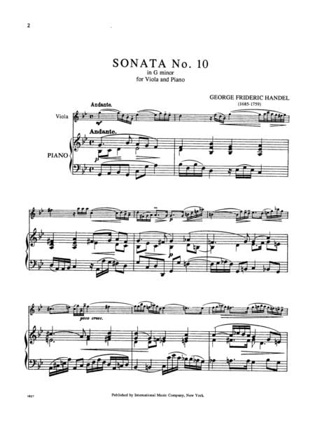 Sonata No. 10 in G minor 韓德爾 奏鳴曲 小調 中提琴 (含鋼琴伴奏) 國際版 | 小雅音樂 Hsiaoya Music