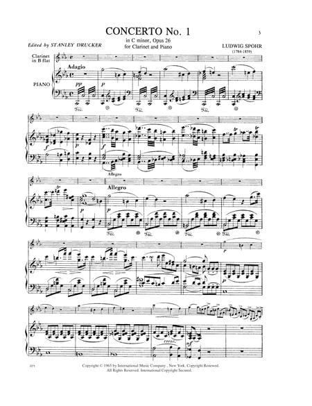 Four Concerti: No. 1 in C minor, Opus 26 音樂會 小調作品 豎笛 (含鋼琴伴奏) 國際版 | 小雅音樂 Hsiaoya Music
