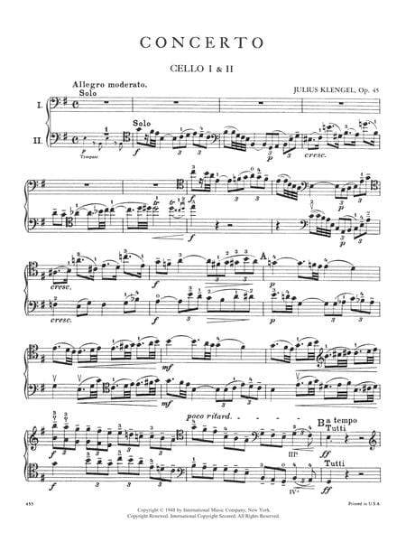 Concerto in E minor, Opus 45 協奏曲 小調作品 大提琴 (含鋼琴伴奏) 國際版 | 小雅音樂 Hsiaoya Music