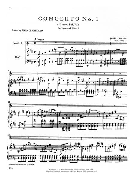 Concerto No. 1 in D Major (Hob. VIId: No. 3) 海頓 協奏曲 大調 法國號 (含鋼琴伴奏) 國際版 | 小雅音樂 Hsiaoya Music