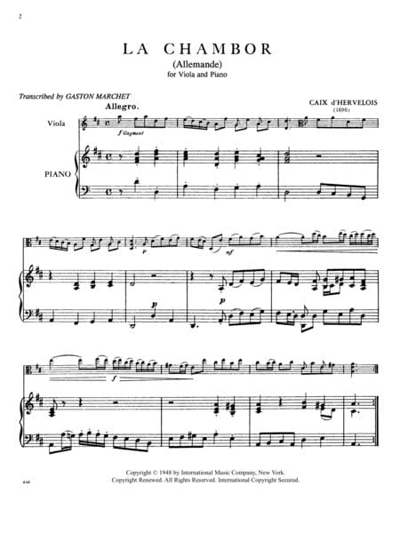 La Chambor. Allemande 阿勒芒德 中提琴 (含鋼琴伴奏) 國際版 | 小雅音樂 Hsiaoya Music