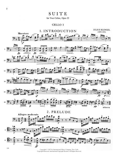 Suite in D minor, Opus 22 組曲 小調作品 雙大提琴 國際版 | 小雅音樂 Hsiaoya Music