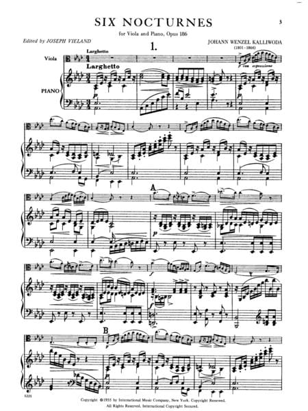 Six Nocturnes, Opus 186 夜曲作品 中提琴 (含鋼琴伴奏) 國際版 | 小雅音樂 Hsiaoya Music