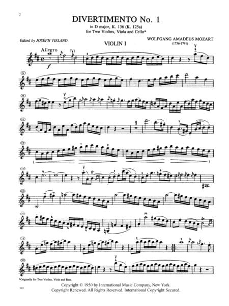 Three Divertimenti, K. 136 (K6.. 125a), 137 (K6. 125b), 138 (K6125c) 莫札特 嬉遊曲 | 小雅音樂 Hsiaoya Music