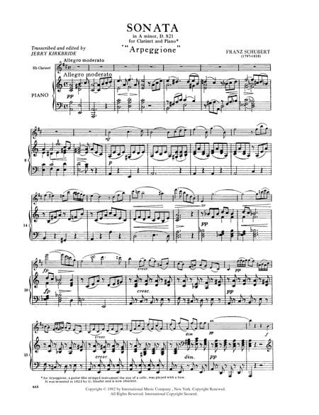 Sonata in A minor Arpeggione (D. 821) 舒伯特 奏鳴曲 小調 豎笛 (含鋼琴伴奏) 國際版 | 小雅音樂 Hsiaoya Music