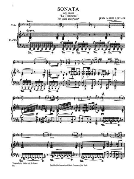 Sonata in C minor Le Tombeau 勒克雷爾 奏鳴曲 小調 小提琴 (含鋼琴伴奏) 國際版 | 小雅音樂 Hsiaoya Music