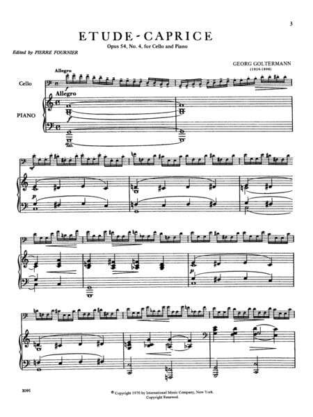 Etude-Caprice, Opus 54, No. 4 練習曲作品 大提琴 (含鋼琴伴奏) 國際版 | 小雅音樂 Hsiaoya Music