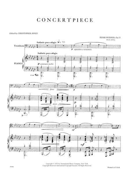Concertpiece in E-flat Major, Opus 55 音樂會小品 大調作品 長號 (含鋼琴伴奏) 國際版 | 小雅音樂 Hsiaoya Music