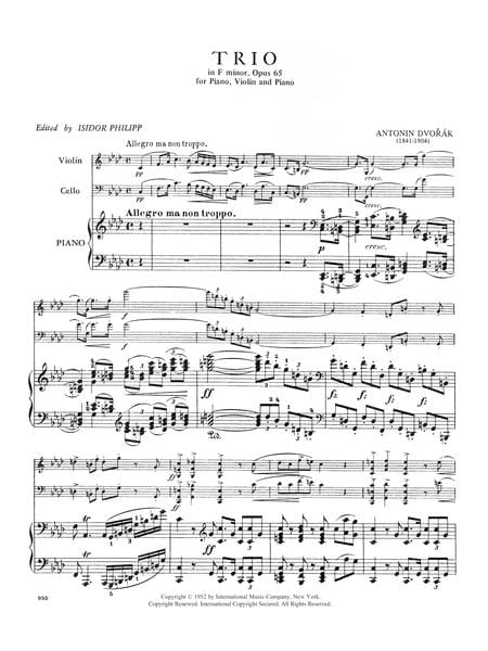 Trio in F minor, Opus 65 德弗札克 三重奏 小調作品 | 小雅音樂 Hsiaoya Music