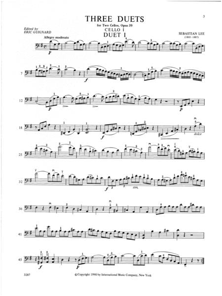 Three Duets, Opus 39 李瑟巴斯提安 二重奏作品 雙大提琴 國際版 | 小雅音樂 Hsiaoya Music