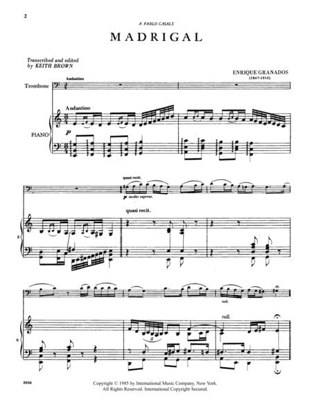 Madrigal in A minor 牧歌 小調 長號 (含鋼琴伴奏) 國際版 | 小雅音樂 Hsiaoya Music