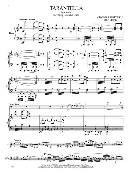 Tarantella in A minor (solo tuning) 塔蘭泰拉 小調 低音大提琴 (含鋼琴伴奏) 國際版 | 小雅音樂 Hsiaoya Music