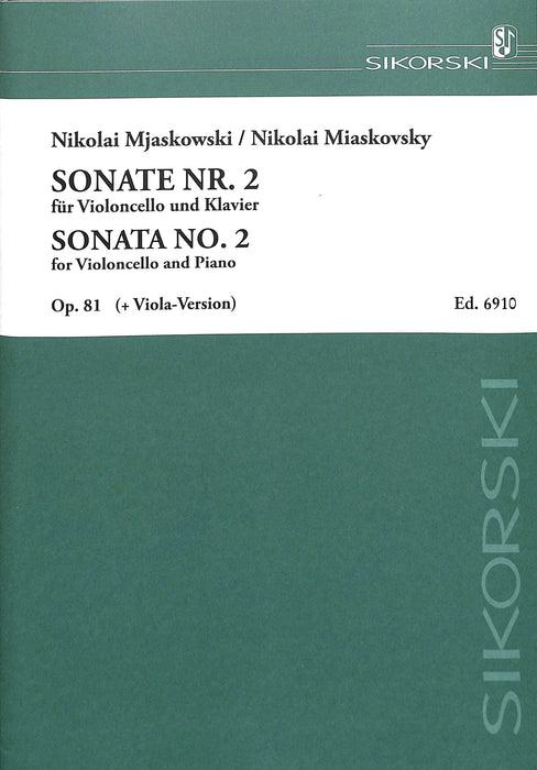 Miaskovsky - Sonata No. 2, Op. 81 for Violoncello and Piano Viola version included 奏鳴曲 大提琴 鋼琴中提琴 | 小雅音樂 Hsiaoya Music