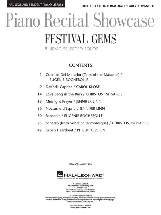 Festival Gems Book 3 - 8 Outstanding NFMC Late Intermediate/Early Advanced Solos Piano Recital Showcase 獨奏 鋼琴 | 小雅音樂 Hsiaoya Music